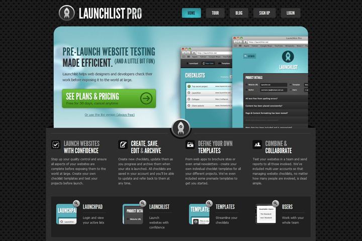 Launchlist Pro website preview